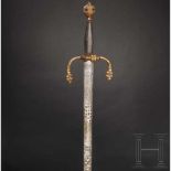 A significant South German splendid sword with a finely etched and gilt blade, circa 1600/