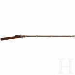 A fine Indian matchlock rifle with bone inlays, circa 1800Runder Lauf mit glatter Seele im Kaliber