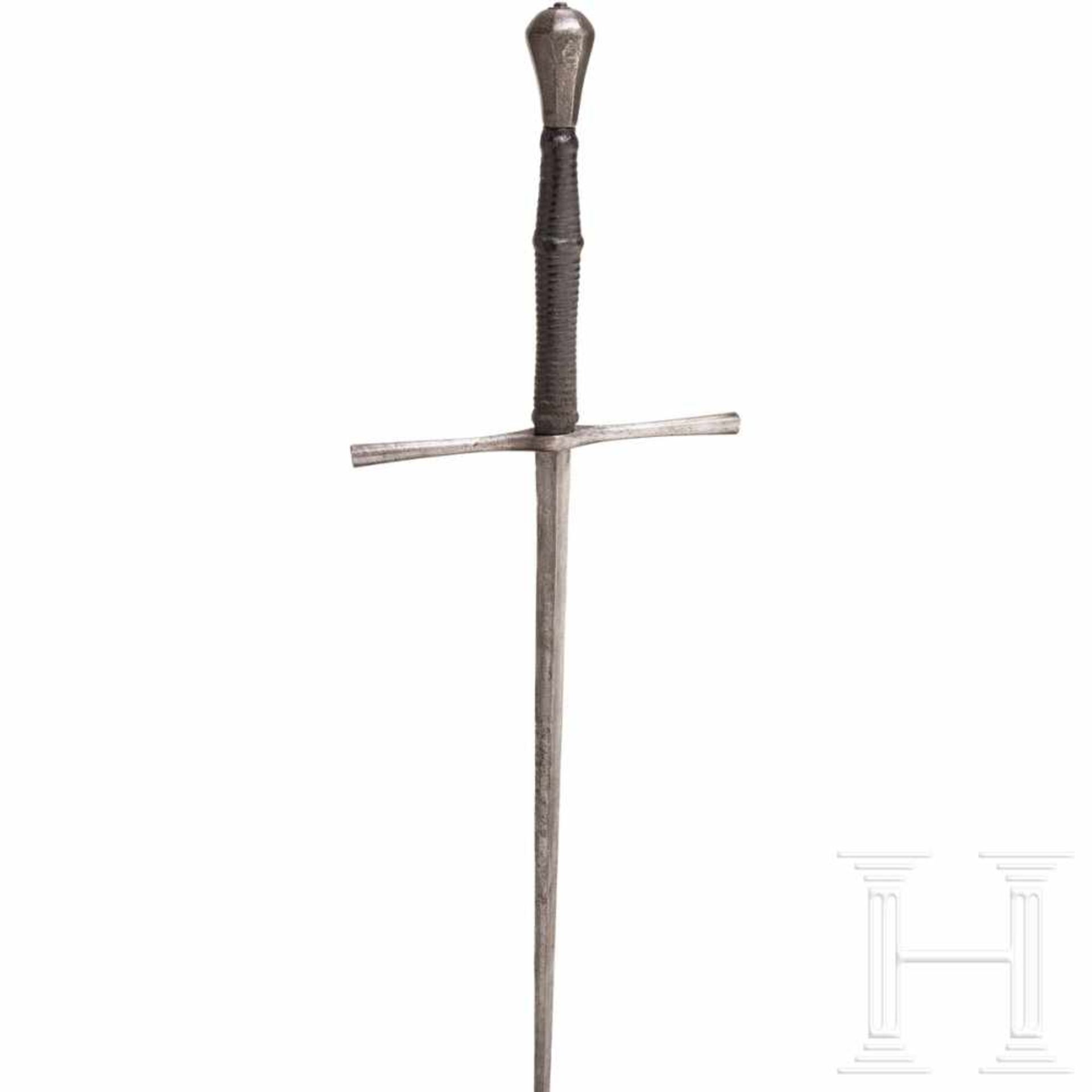 A German thrusting sword (estoc), circa 1500Slender, slightly fullered thrusting blade of triangular - Bild 5 aus 6