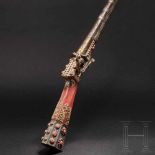An Ottoman tüfek, set with corals, 18th centuryThe rifled barrel in Damascus steel with a