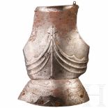 A German Gothic breastplate, circa 1460/70The breastplate distinctly domed, the upper edge with a