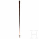 A New Zealand taiaha, a dance paddle of the MaoriThe slender paddle head attached to the shaft, at