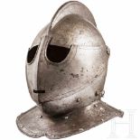 An Italian/French cuirassier's close helmet (Savoyard helmet), circa 1620One-piece hammered skull