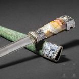 A fine hunting dagger with finely nielloed silver mounts, Tula, 2nd half of 18th centurySlender