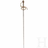 An Italian rapier with gilt hilt, circa 1600Double-edged thrusting blade of diamond section with