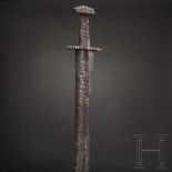 A fine Northern European Viking sword with an Ulfberht blade, 10th centuryBroad, double-edged