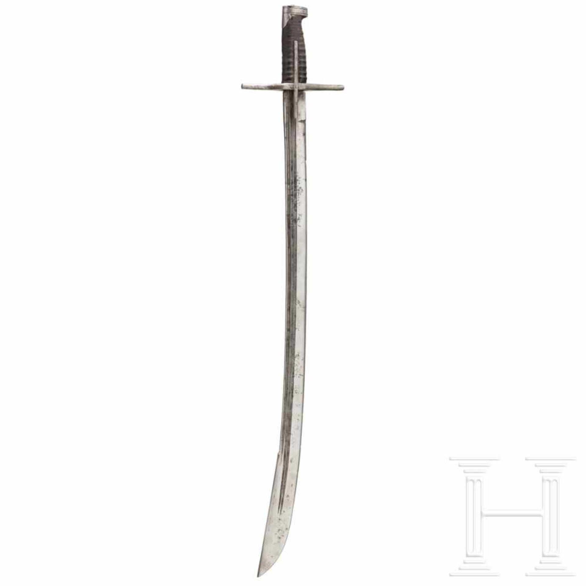 A Hungarian sabre, early 17th centuryBroad curved blade with distinct yelmen, deep crescent-shaped - Bild 2 aus 5