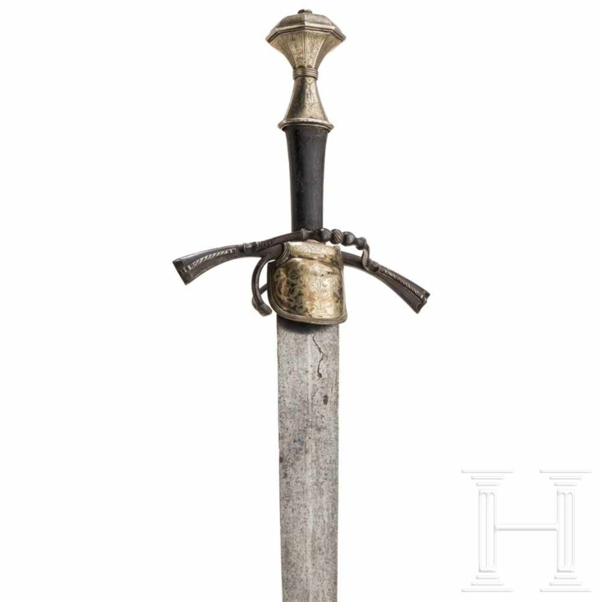 A silver-mounted hand-and-a-half sword in the style of circa 1560, Anton Konrad of Dresden, circa - Bild 4 aus 10