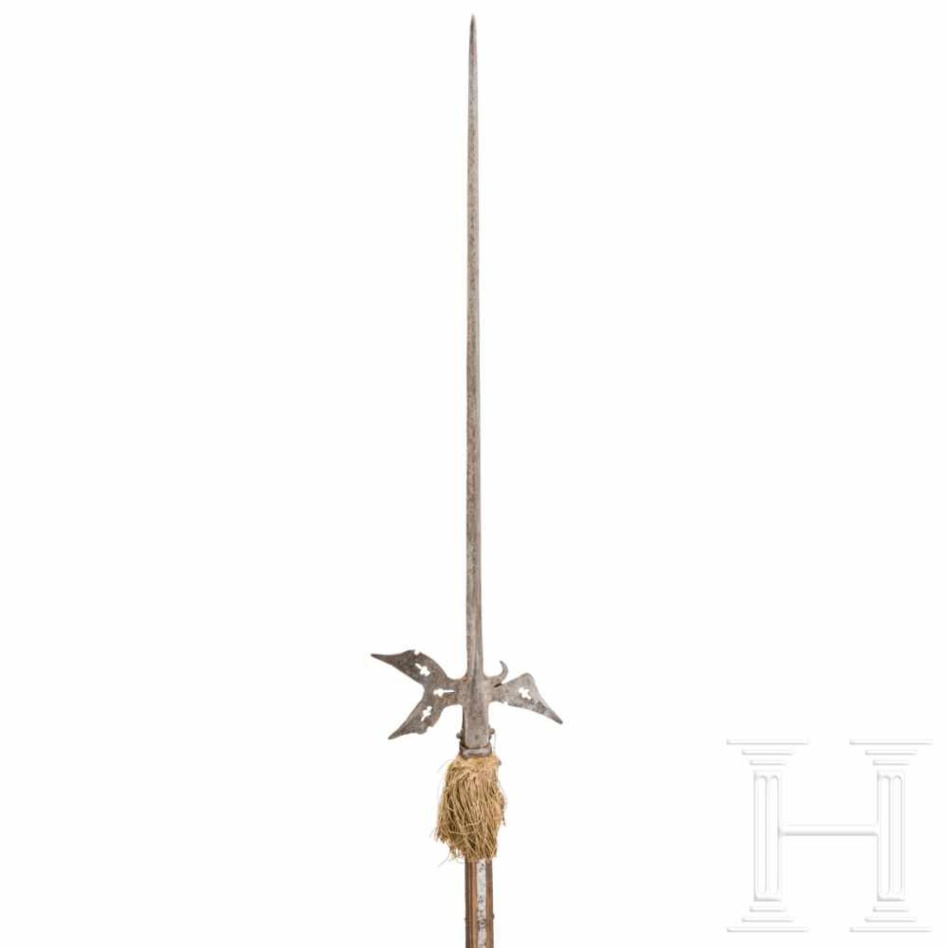 An Austrian halberd, Styria (?), late-16th centuryParticularly long, diamond-shaped stabbing top