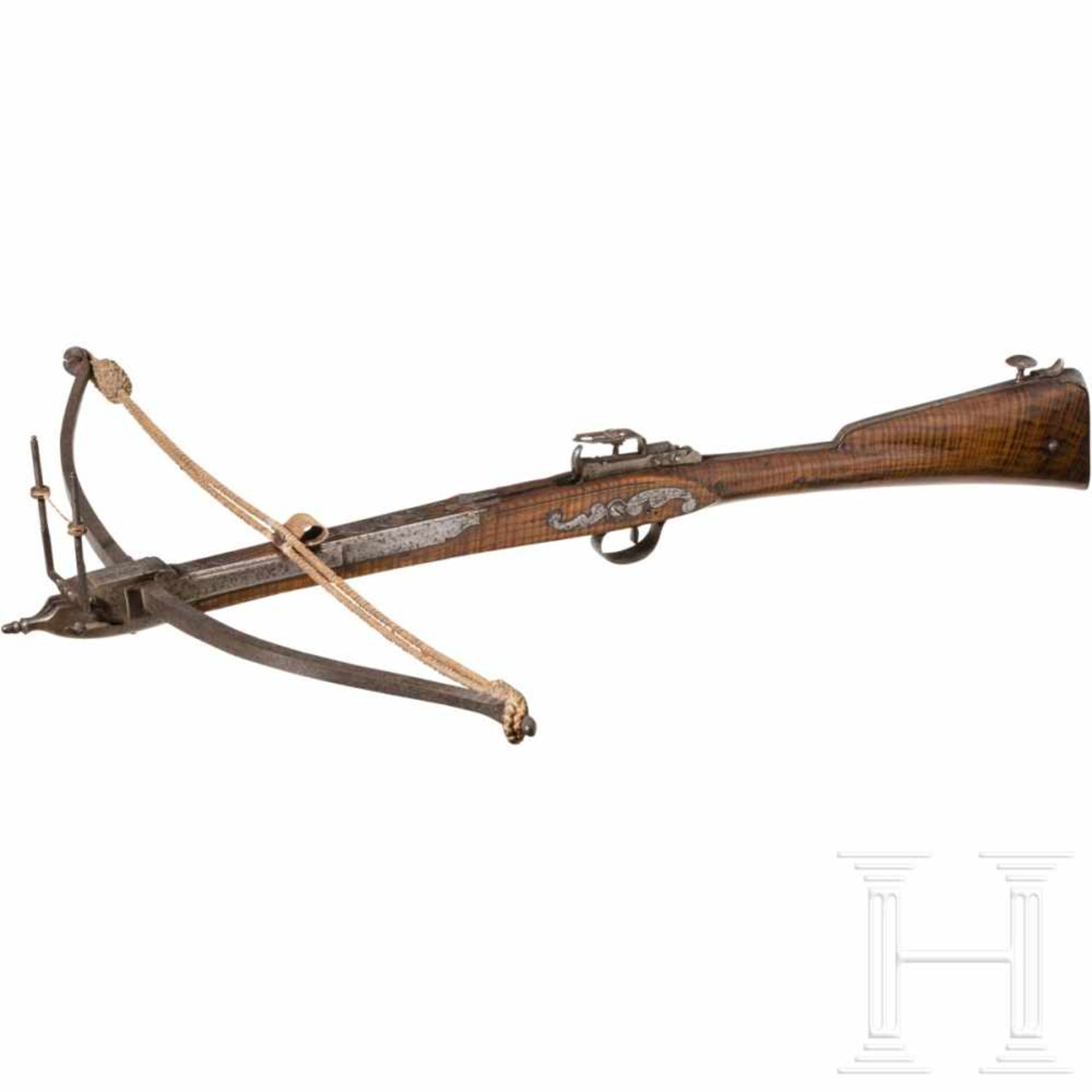 An English bullet crossbow, 2nd half of the 18th centuryStahlbogen mit konvexer Innenseite und