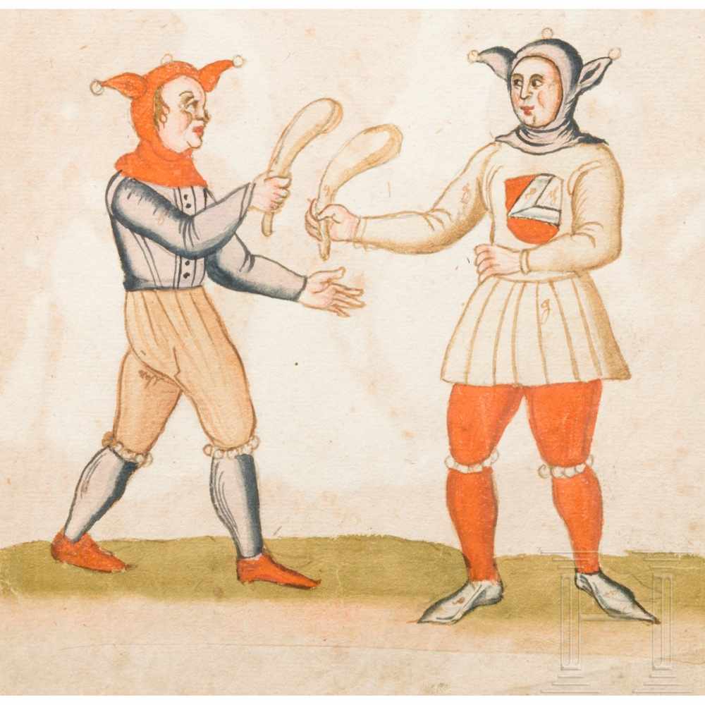 Five drawings from a South German book on tournaments, 1st half of the 16th centuryDrei - Image 7 of 7