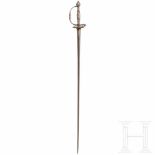 A silver mounted French gallantry sword, circa 1780Dreikantige gekehlte Stichklinge mit dunkler
