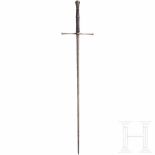 A German thrusting sword (estoc), circa 1500Slender, slightly fullered thrusting blade of triangular