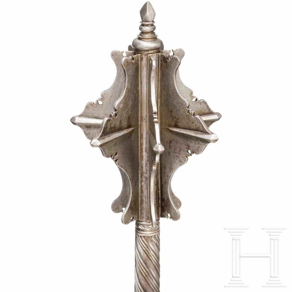 A heavy German chiselled mace, mid-16th centuryThe head composed of seven flanges, the heavily - Image 3 of 3