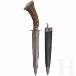 A luxury hunting dagger, probably Vienna, circa 1840Zweischneidige, beidseitig gegratete und