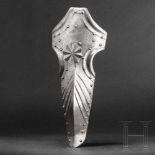 A German late Gothic chamfron, circa 1480The chamfron forged in one piece, pronounced ridges with