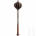 A heavy Polish or Hungarian mace, 17th centuryLarge head with twelve semicircular, conically
