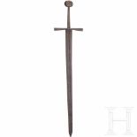 A German hand-and-a-half sword, 2nd half of the 14th centuryThe sturdy, double-edged blade with