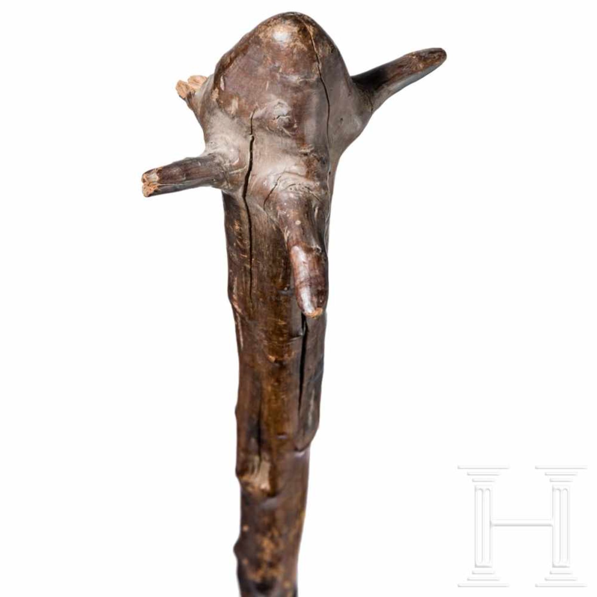 A light Fijian "Vunikau" warclubSchlagkopf aus einer Wurzelknolle gebildet, schlanker, knorriger - Bild 4 aus 4