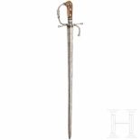 A German hunting sword with engraved blade, circa 1680Zweischneidige, lange, gegratete Klinge, auf