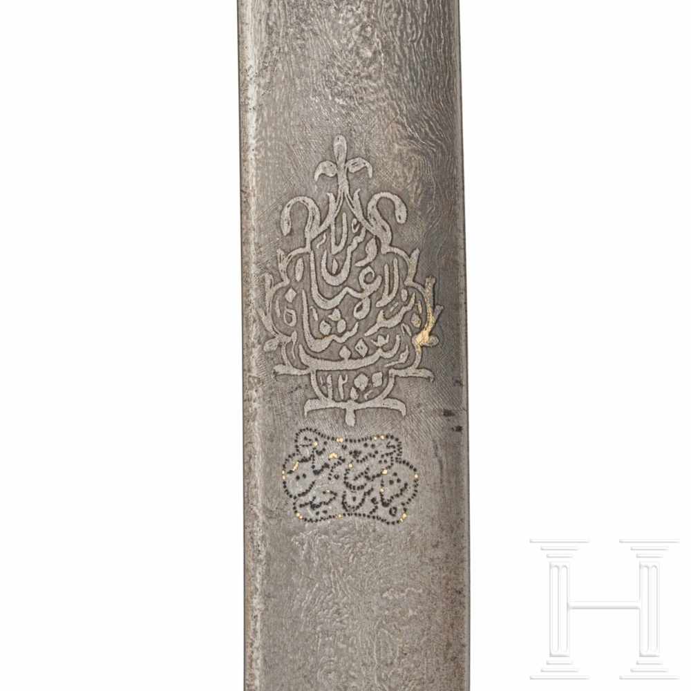 A Turkmenistanian nielloed and partially gilt, silver-mounted shamshir, end of the 19th centuryThe - Image 6 of 9