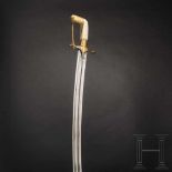 A Saudi Arabian gold-mounted saif, circa 1930The early, powerful, Hungarian sabre blade with