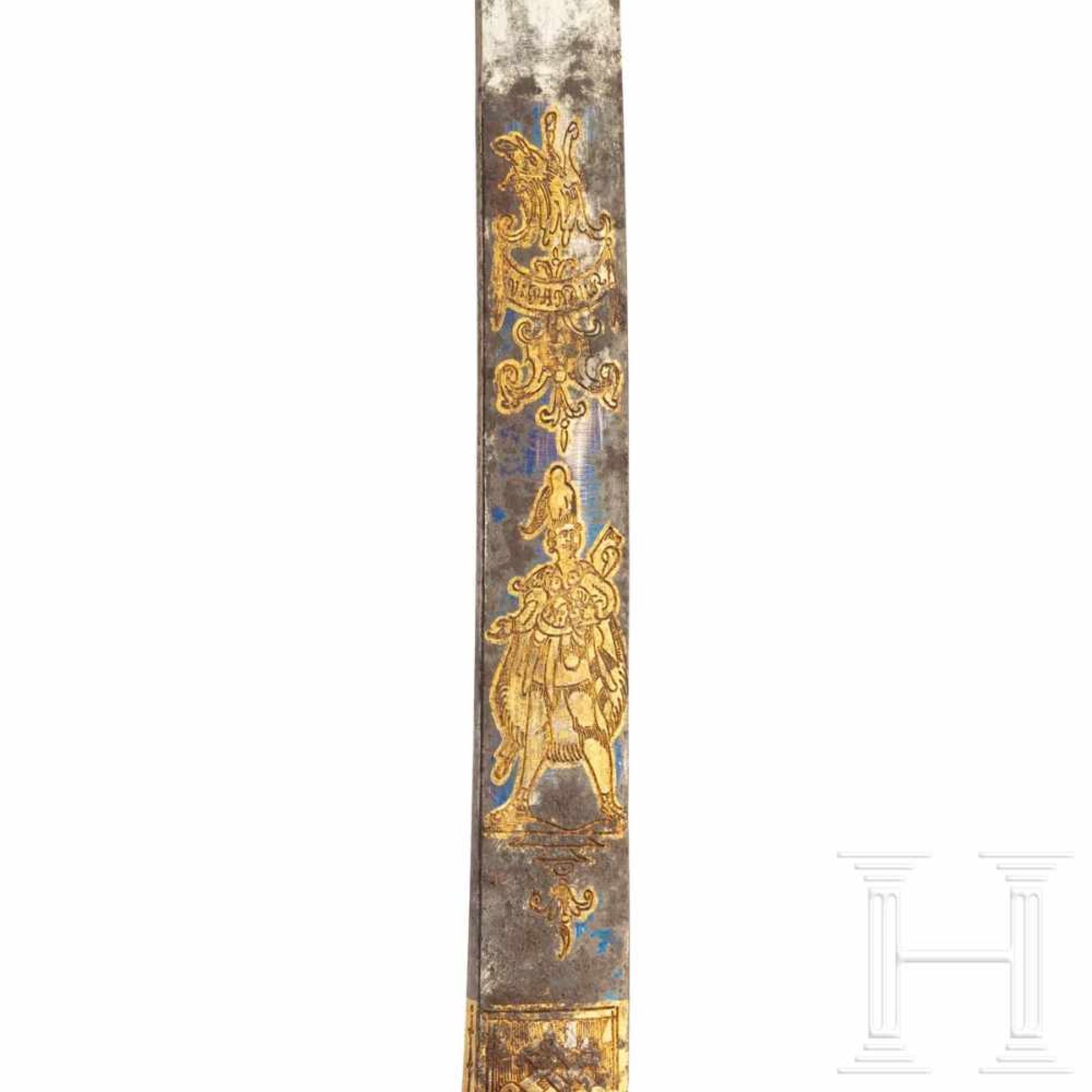 A courtly hunting sword with porcelain handle, Berlin/Dresden, circa 1760Slender single-edged - Bild 6 aus 6