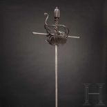 A Swedish rapier, circa 1630The narrow, yet sturdy thrusting blade of diamond section, the ricasso