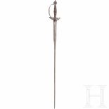 An English iron-chiselled gallantry sword, circa 1780Dreikantige Colichemarde-Stichklinge mit