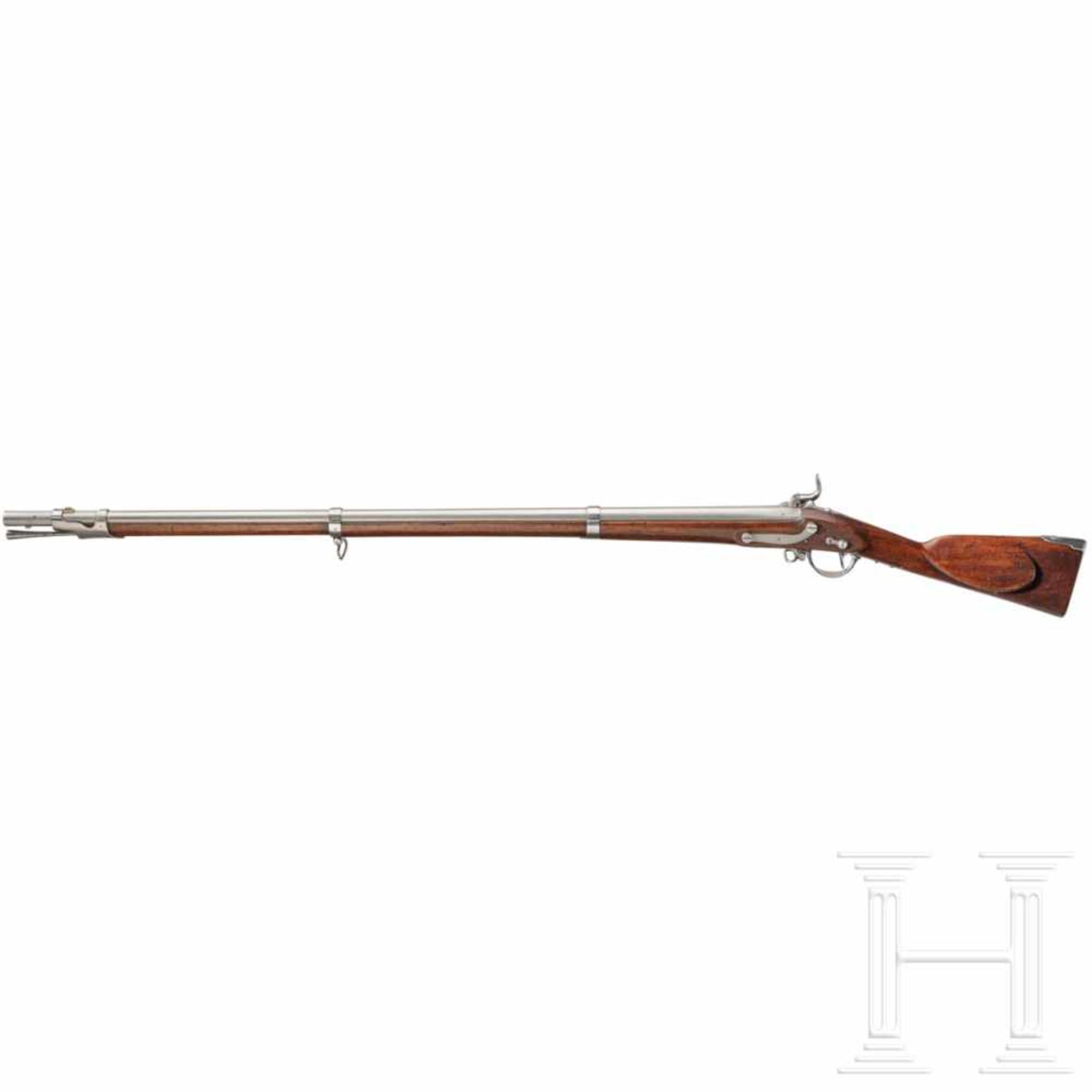 A Hesse-Darmstadt M 1777/40/55 infantry rifleGezogener Lauf im Kaliber 17,5 mm, Seele leicht rau mit - Bild 2 aus 3