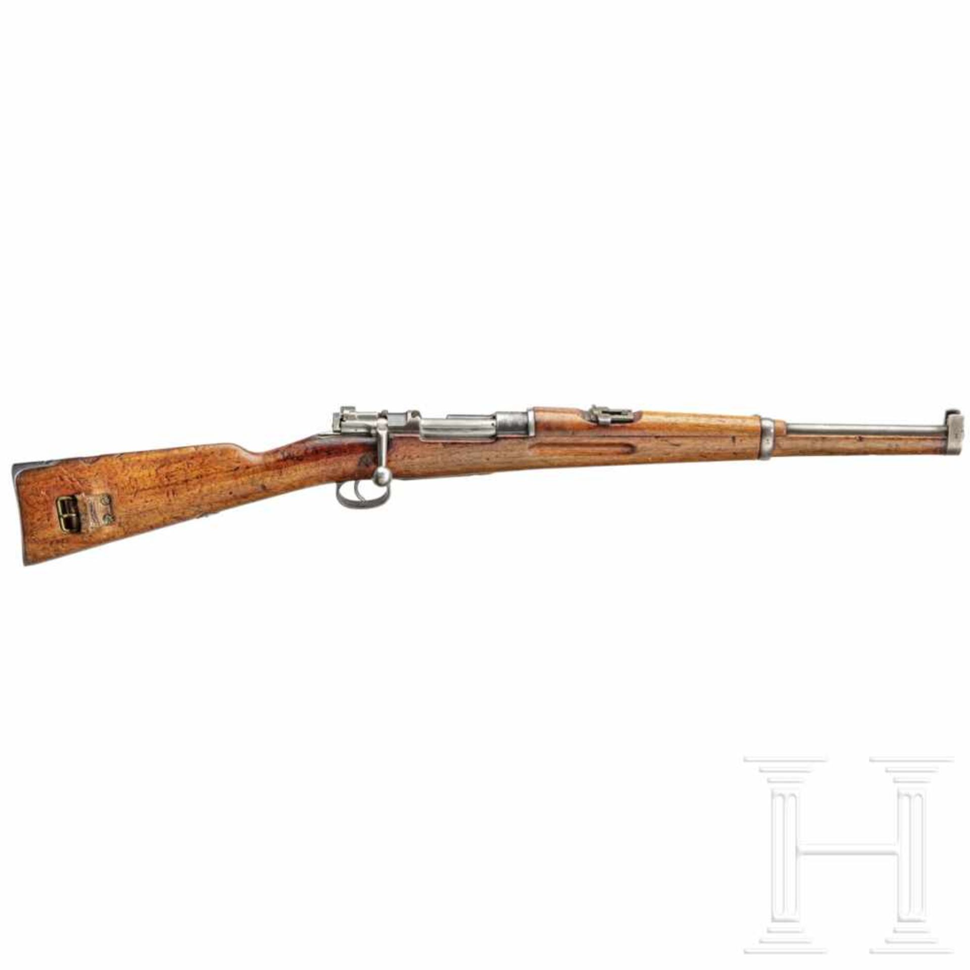 A M 94 carbine, Mauser 1895Kal. 6,5x55, Nr. 1951, nummerngleich. Fast blanker Lauf. Fünfschüssig.