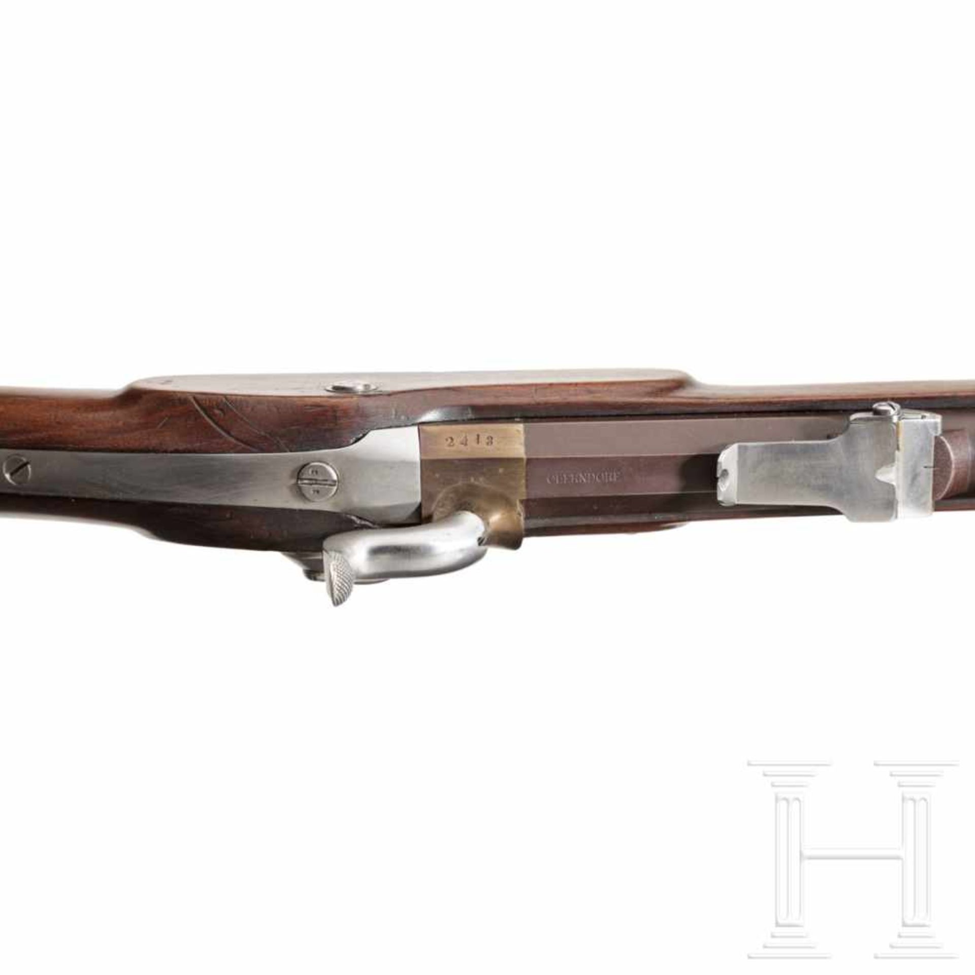 A model 1860 "Jäger" rifleFive-groove rifled bore in 13.9 mm calibre, quadrant rear sight, scaled - Bild 3 aus 3