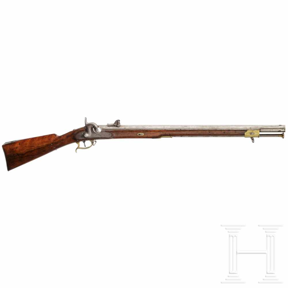 A model 1845/55 sniper rifleRifled octagonal barrel in 17.5 mm calibre, rough bore with flat