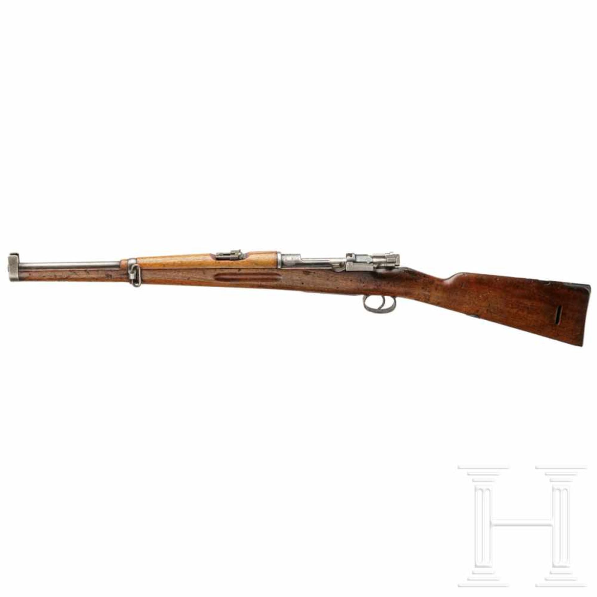 A M 94 carbine, Mauser 1895Kal. 6,5x55, Nr. 1951, nummerngleich. Fast blanker Lauf. Fünfschüssig. - Bild 2 aus 3