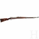An M 1908 infantry rifle for Uruguay by DWMKal. 7x57, Nr. 2347, nummerngleich. Blanker Lauf.