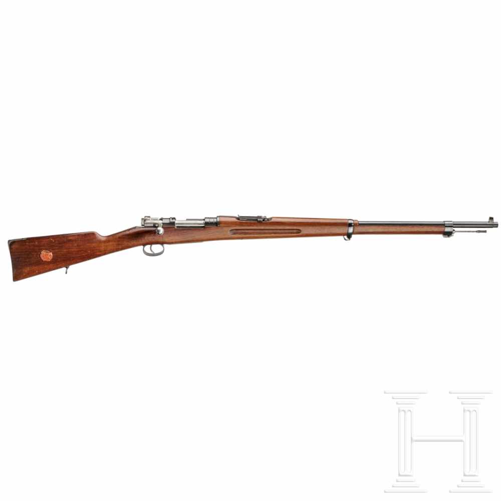 A M 1896 rifle, Mauser 1900Kal. 6,5x55, Nr. 52307, nummerngleich. Blanker Lauf. Fünfschüssig. Dt.