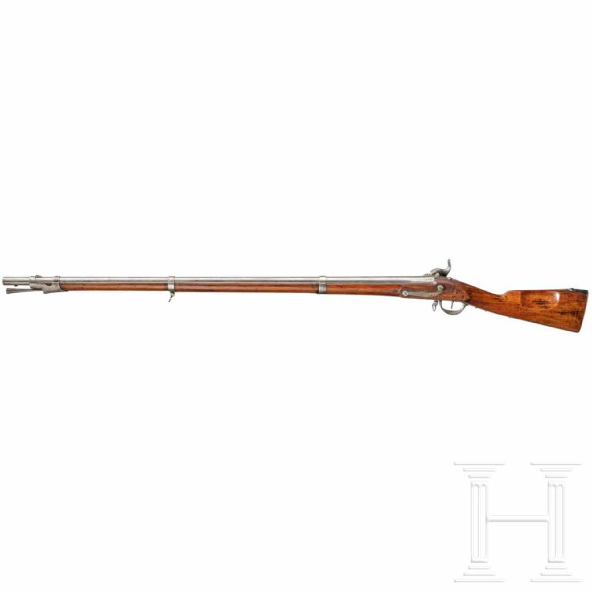 A Baden infantry musket M1813/40 U/MGlatter Lauf im Kaliber 17,5 mm, Korn hinter dem Oberring, Kimme - Bild 2 aus 3