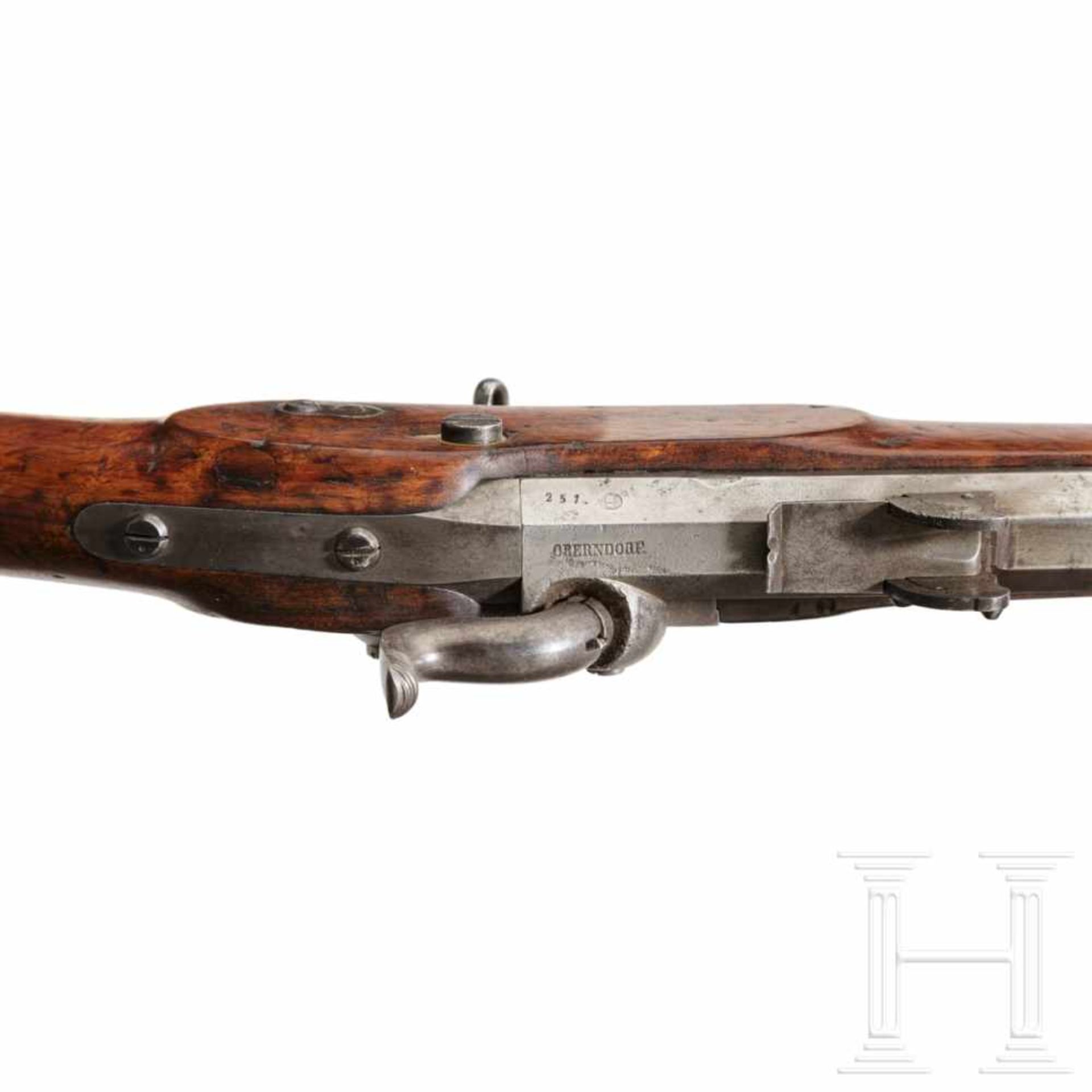 A model 1845/55 sniper rifleRifled octagonal barrel in 17.5 mm calibre, rough bore with flat - Bild 3 aus 3