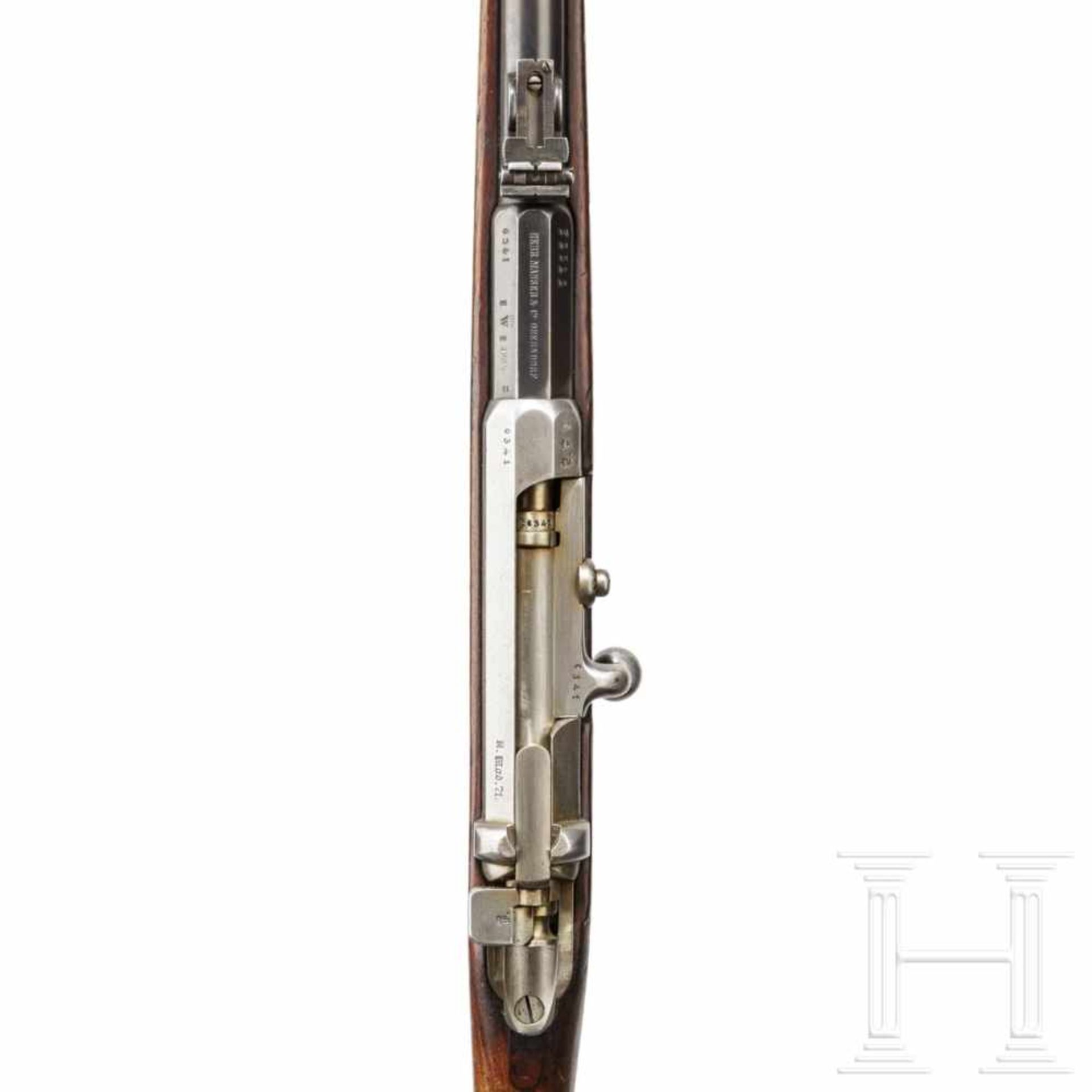 A Mauser M 1871 carbine by MauserKal. 11,15x60R, Nr. 6341, nummerngleich inkl. Schrauben. Blanker - Bild 3 aus 3