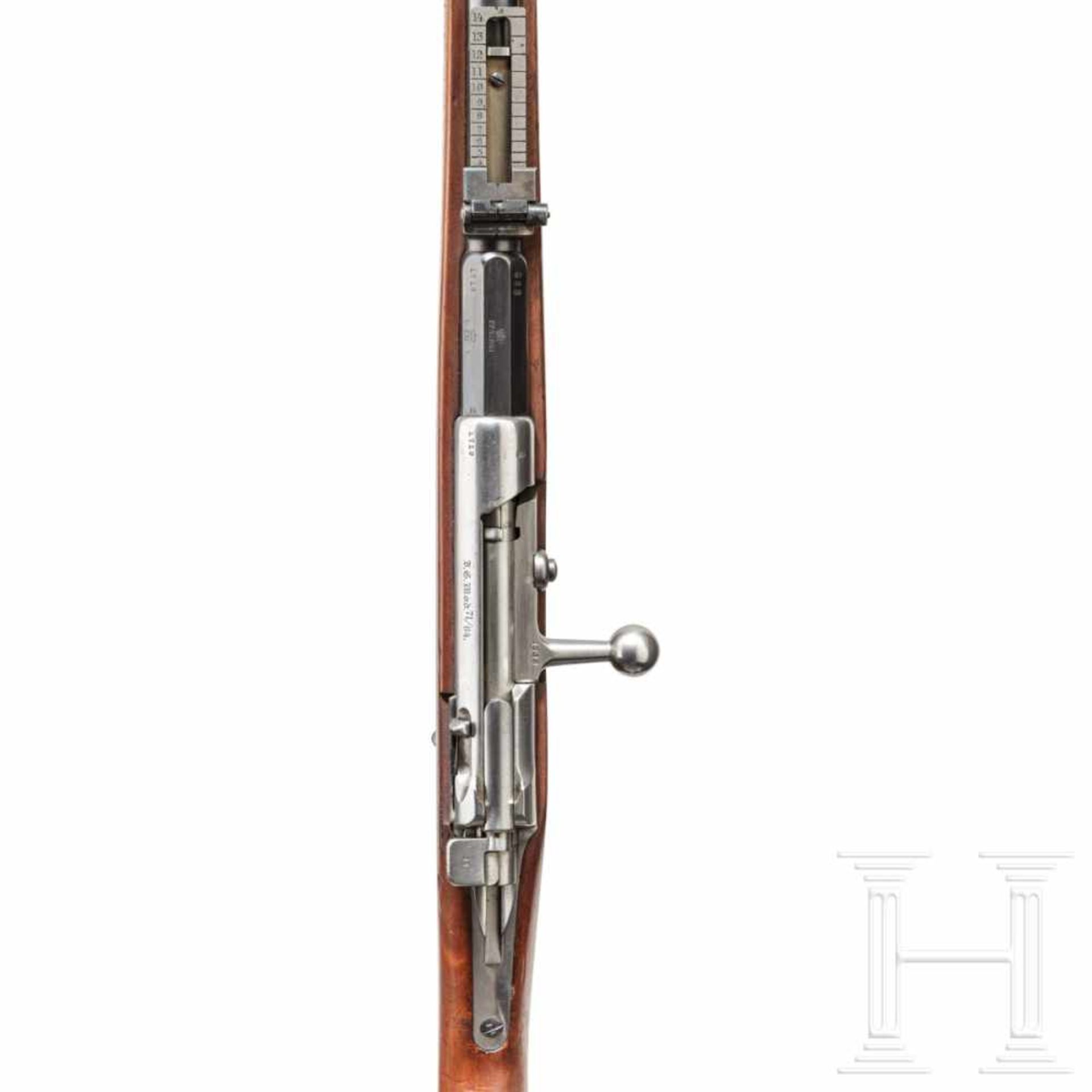 A Infantry rifle M 1871/84, Spandau, with bayonetKal. 11,15x60R, Nr. 1718, nummerngleich inkl. - Bild 3 aus 3