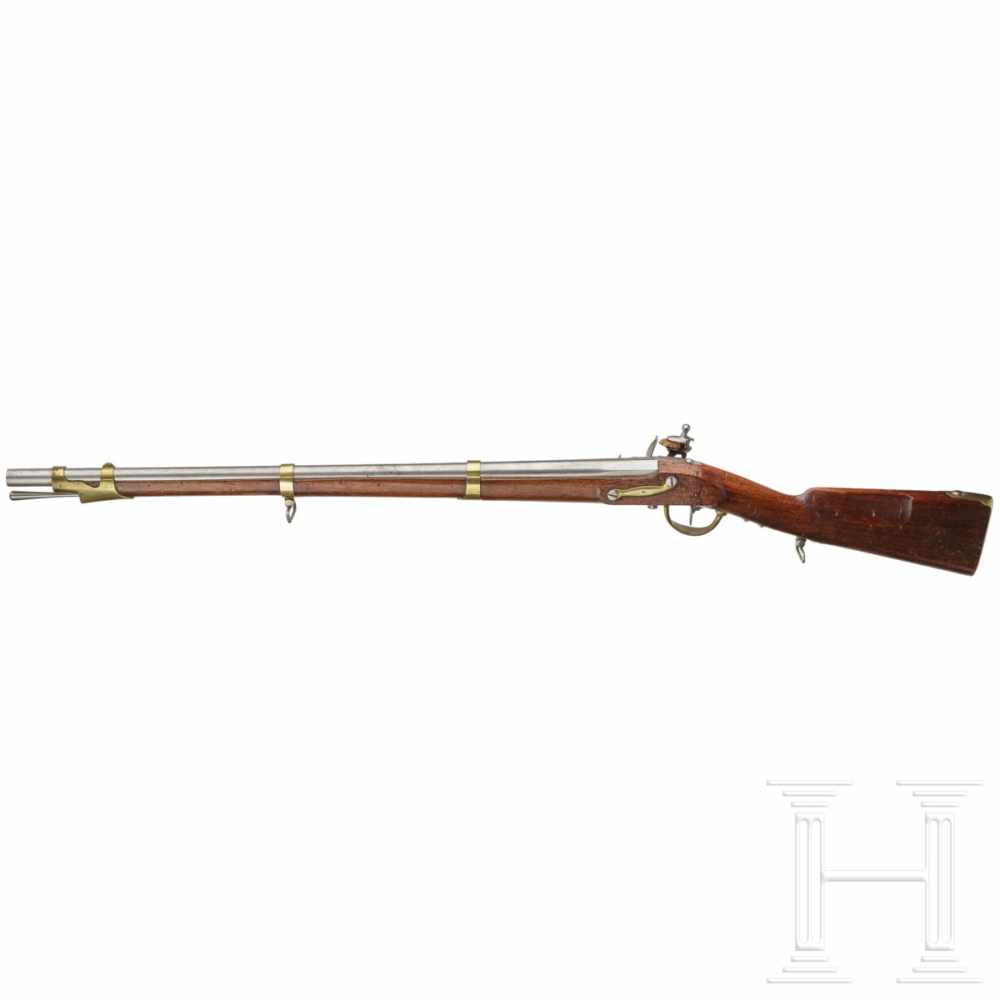 A German flintlock artillery musket, circa 1820Glatter Lauf im Kaliber 17,5 mm, Länge 75 cm. - Bild 2 aus 2