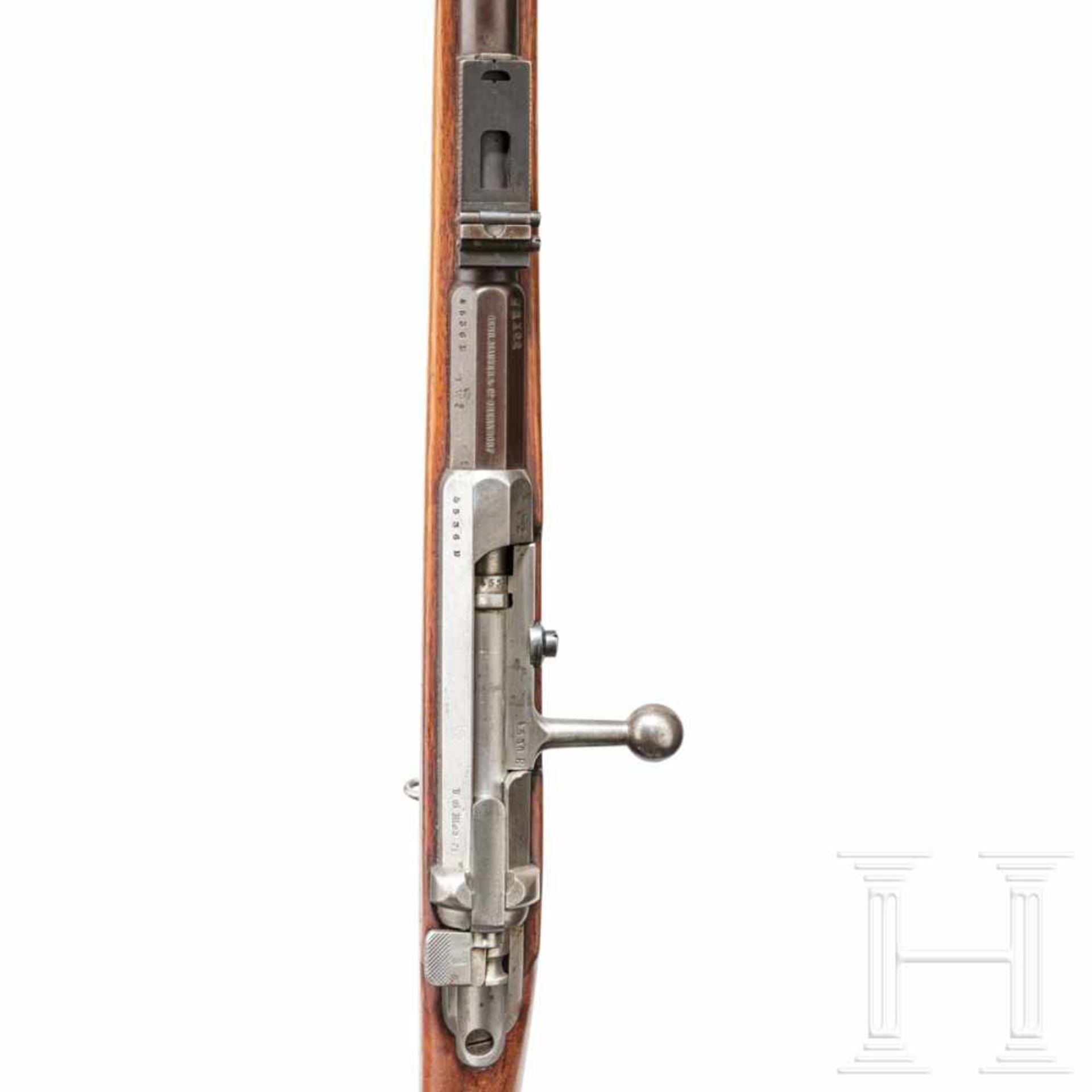 A M 1871 infantry rifle by Mauser Oberndorf with bayonet M 1871Kal. 11,15x60R, Nr. 4536 B, - Bild 3 aus 3