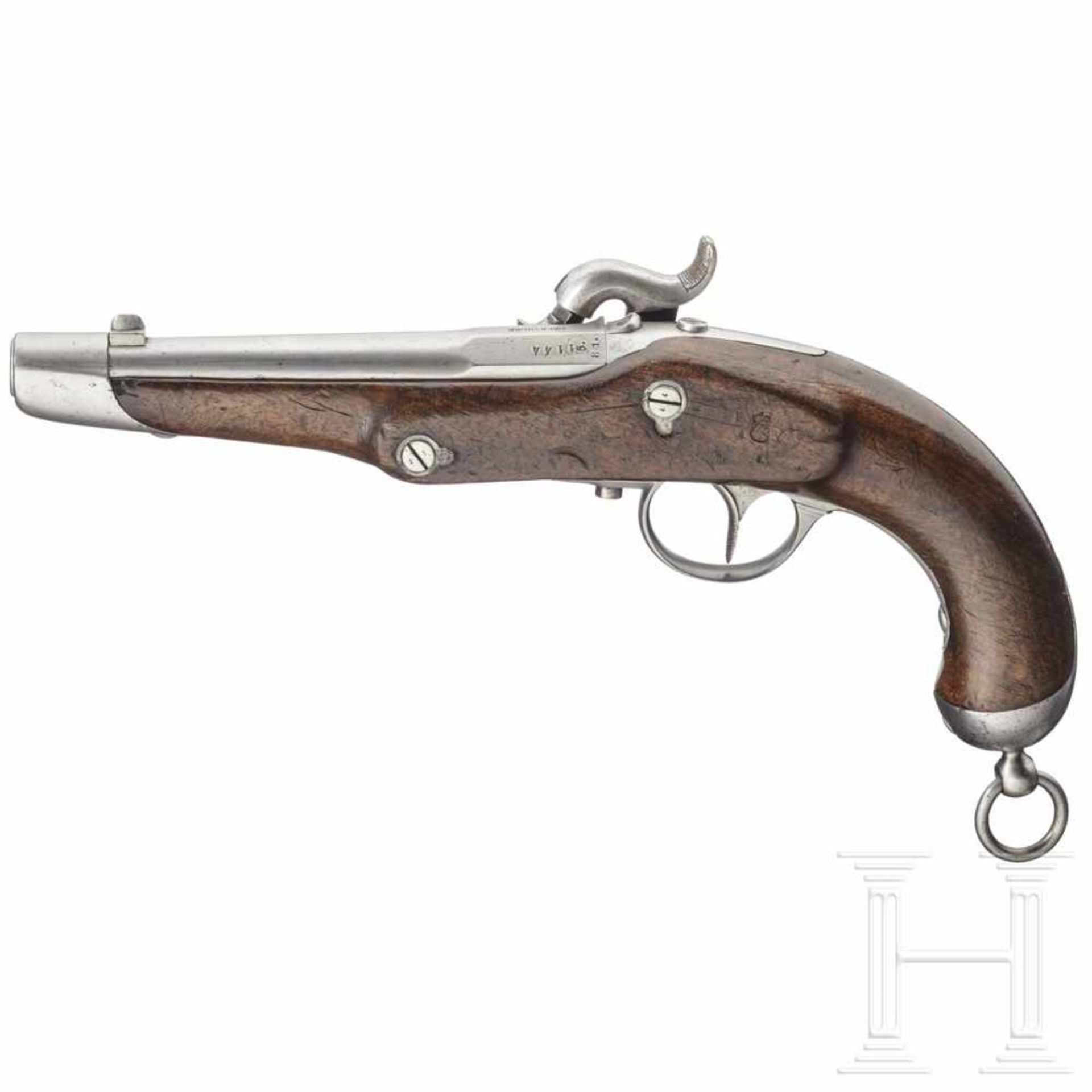 A Württemberg M 1862 cavalry pistol, Minié systemGezogener Lauf im Kaliber 14 mm, Seele fast - Bild 2 aus 2