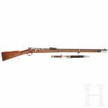 An Infantry rifle M1871/84, Mauser Oberndorf, with bayonet M 71/84Kal. 11,15x60R, Nr. 2943 A,