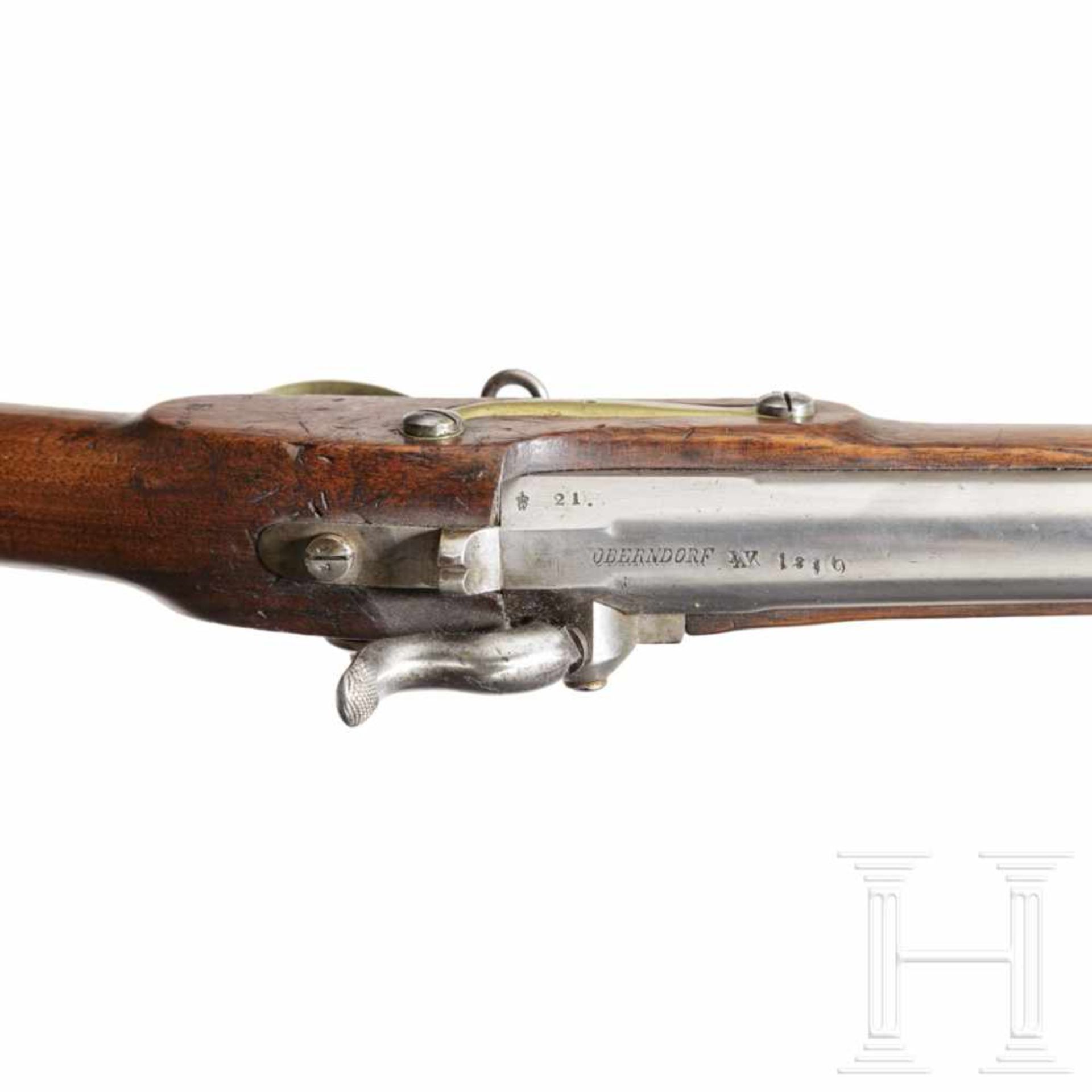 A Württemberg 1848 militia musketGlatter Lauf im Kaliber 17,5 mm, Kimme auf dem - Bild 3 aus 3