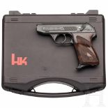 A cased Heckler & Koch M HK 4 Kal. .22 l.r., Nr. 14024 / 106675, blanker Lauf. Siebenschüssig.