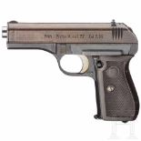 A CZ M 27, code "fnh" with holsterKal. 7,65 mm Brown., Nr. 416265, nummerngleich. Blanker Lauf.