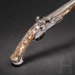 A Bohemian flintlock pistol with lavish bone inlays, circa 1690/1700The octagonal barrel turning