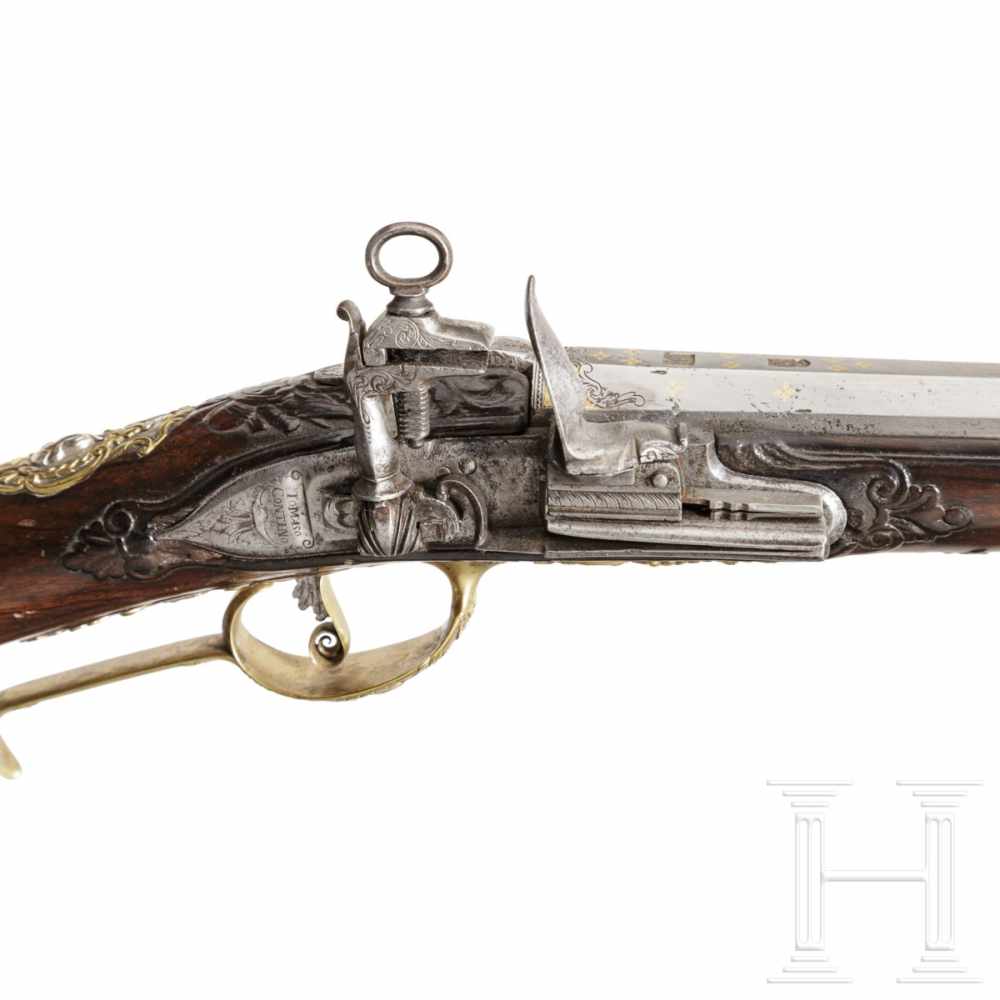 A deluxe miquelet rifle from a noble estate, Thomaso Contino of Pinerolo, circa 1720Two-stage - Image 5 of 11