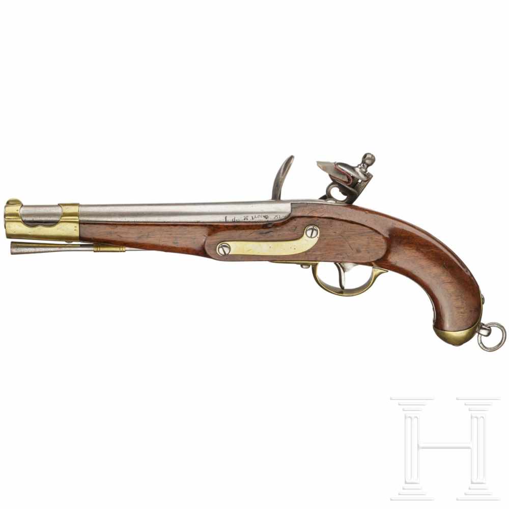 A flintlockpistol, similar to the cavalry pistol M 1798Glatter Lauf im Kaliber 16,5 mm, links am - Image 2 of 2